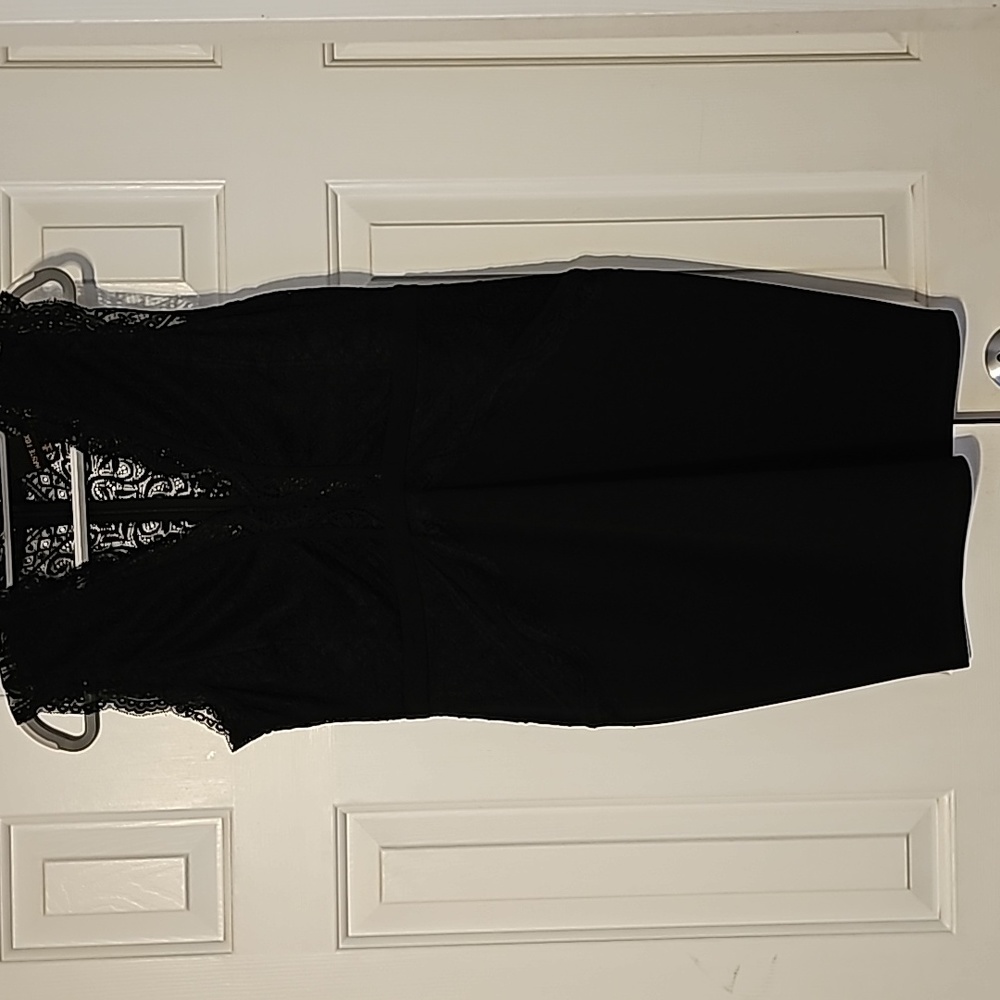 black lace top cocktail dress